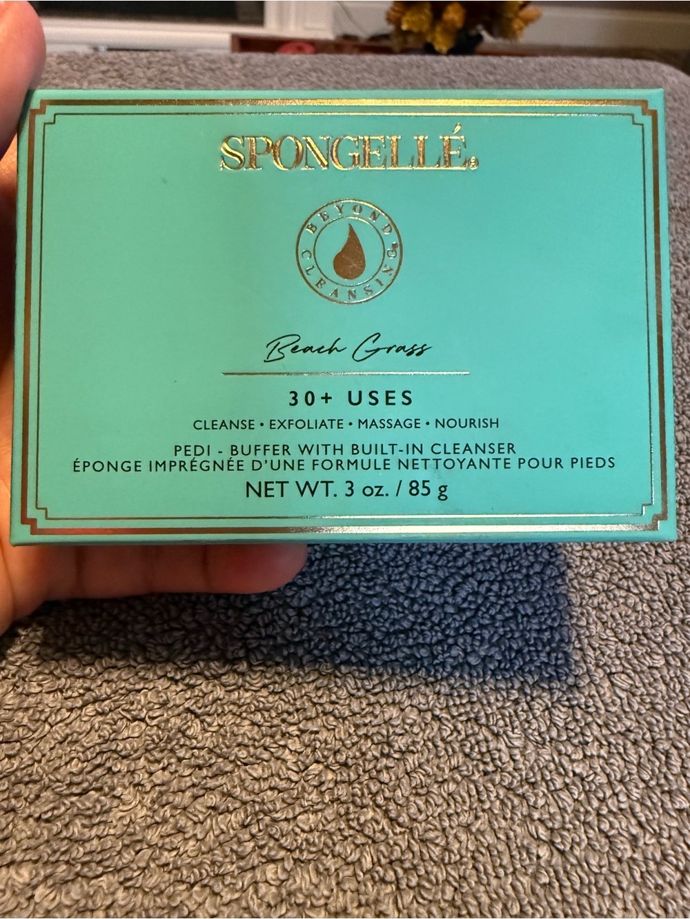 Spongellé Beach Grass Pedi-Buffer with Built-In Cleanser - Teal